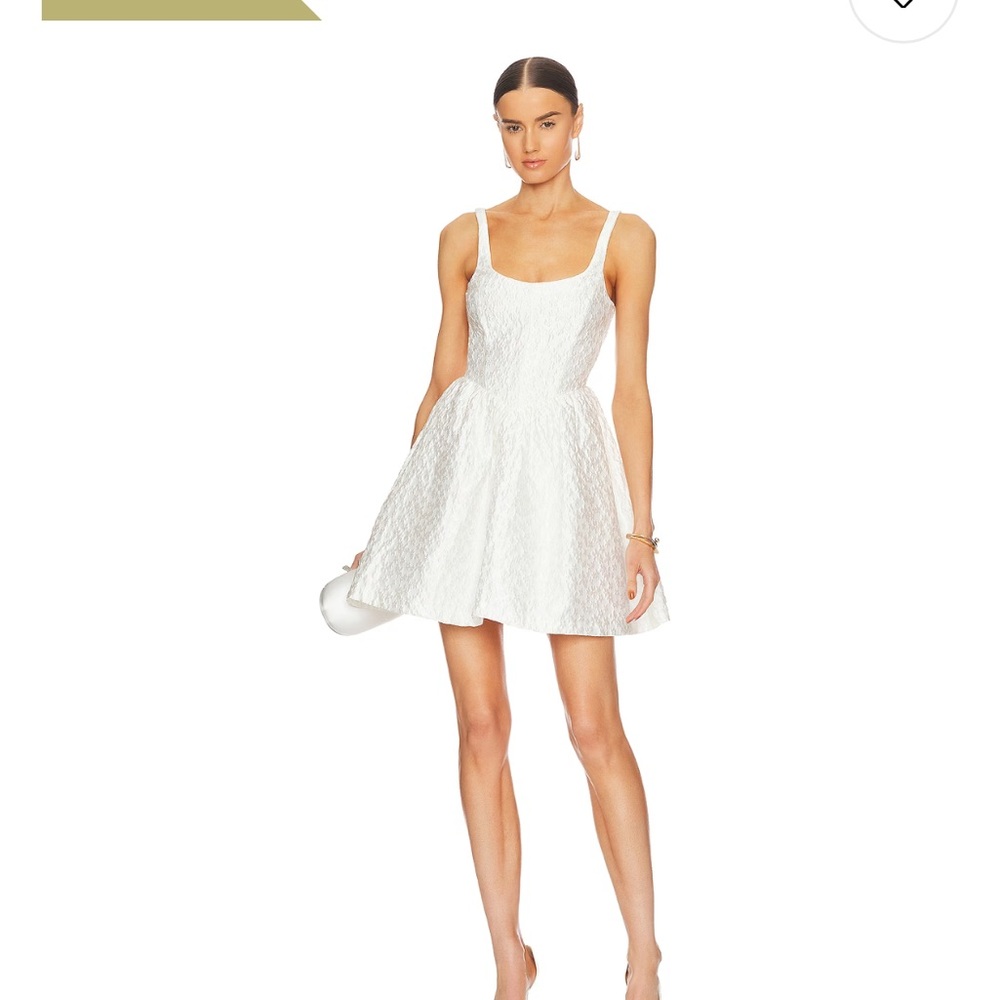 Amanda Uprichard White Sleeveless Fit and Flare Mini Dress